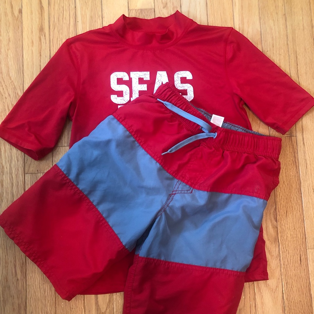 EUC boys swim trunks & rash guard